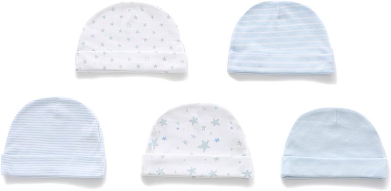 MAMIMAKA Baby Hat and Mittens Set Newborn Baby Hats Caps for Baby Boys Girls 0-6 Months 100% Cotton - Image 2